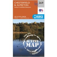 Ordnance Survey Explorer Active 269 ChesterfieldandAlfreton Map With Digital Version  Orange