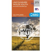 Ordnance Survey Explorer Active 273 Lincolnshire Wolds South Map With Digital Version  Orange