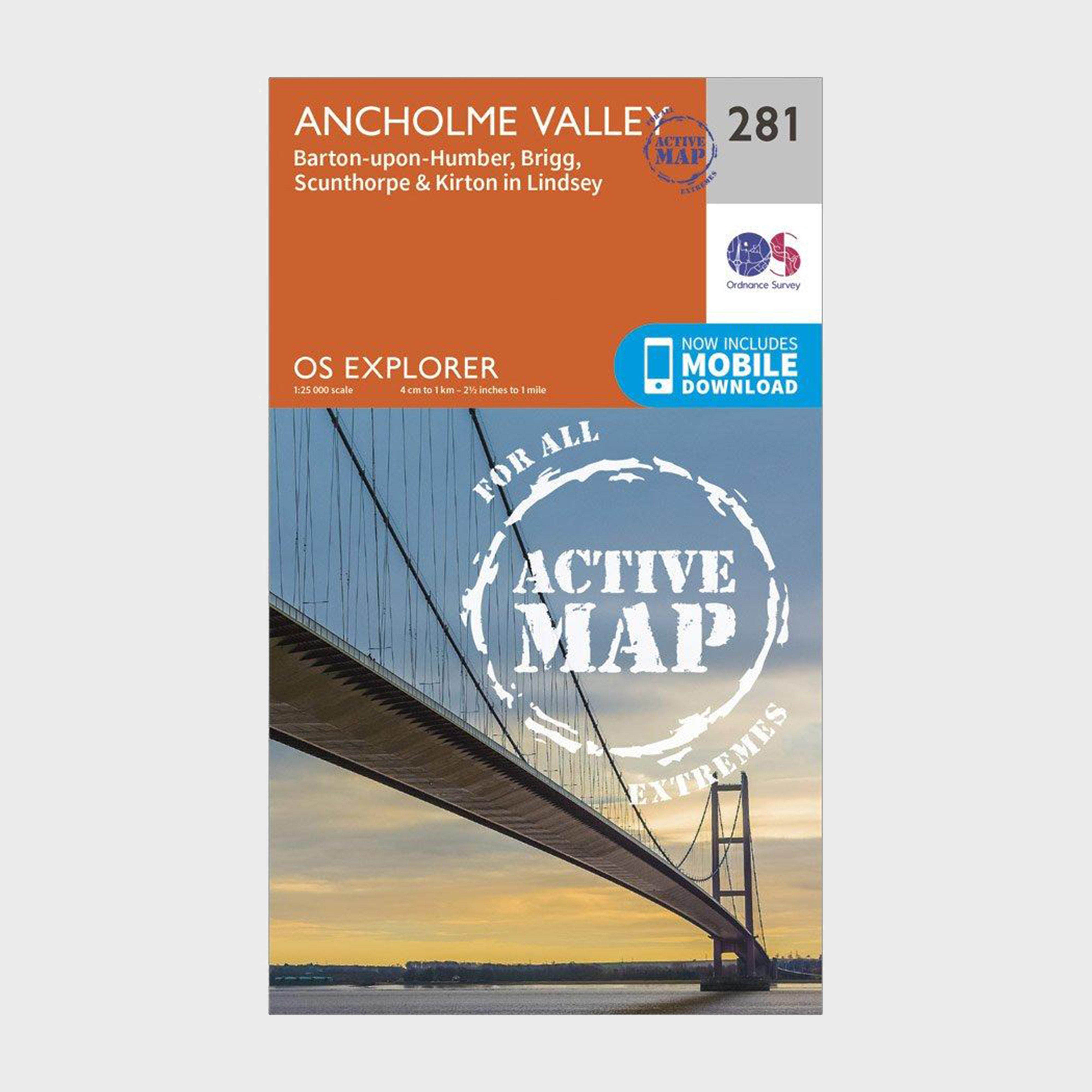 Ordnance Survey Explorer Active 281 Ancholme Valley Map With Digital Version  Orange