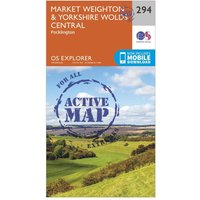 Ordnance Survey Explorer Active 294 Market WeightonandYorkshire Wolds Central Map With Digital Version  Orange