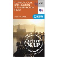 Ordnance Survey Explorer Active 301 Scarborough  BridlingtonandFlamborough Head Map With Digital Version  Orange