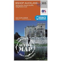 Ordnance Survey Explorer Active 305 Bishop Auckland Map With Digital Version  Orange