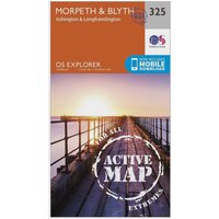 Ordnance Survey Explorer Active 325 MorpethandBlyth Map With Digital Version  Orange
