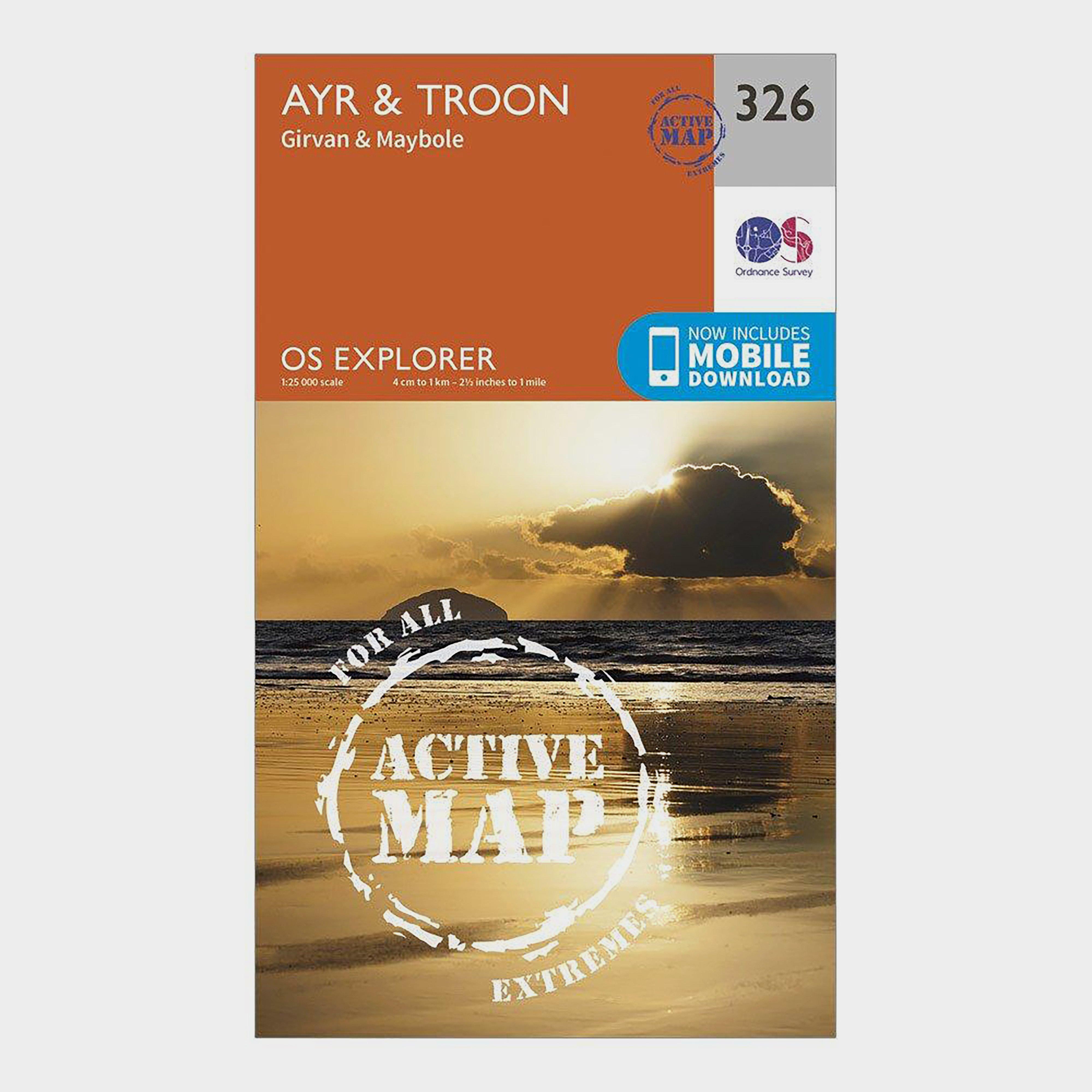 Ordnance Survey Explorer Active 326 AyrandTroon Map With Digital Version  Orange