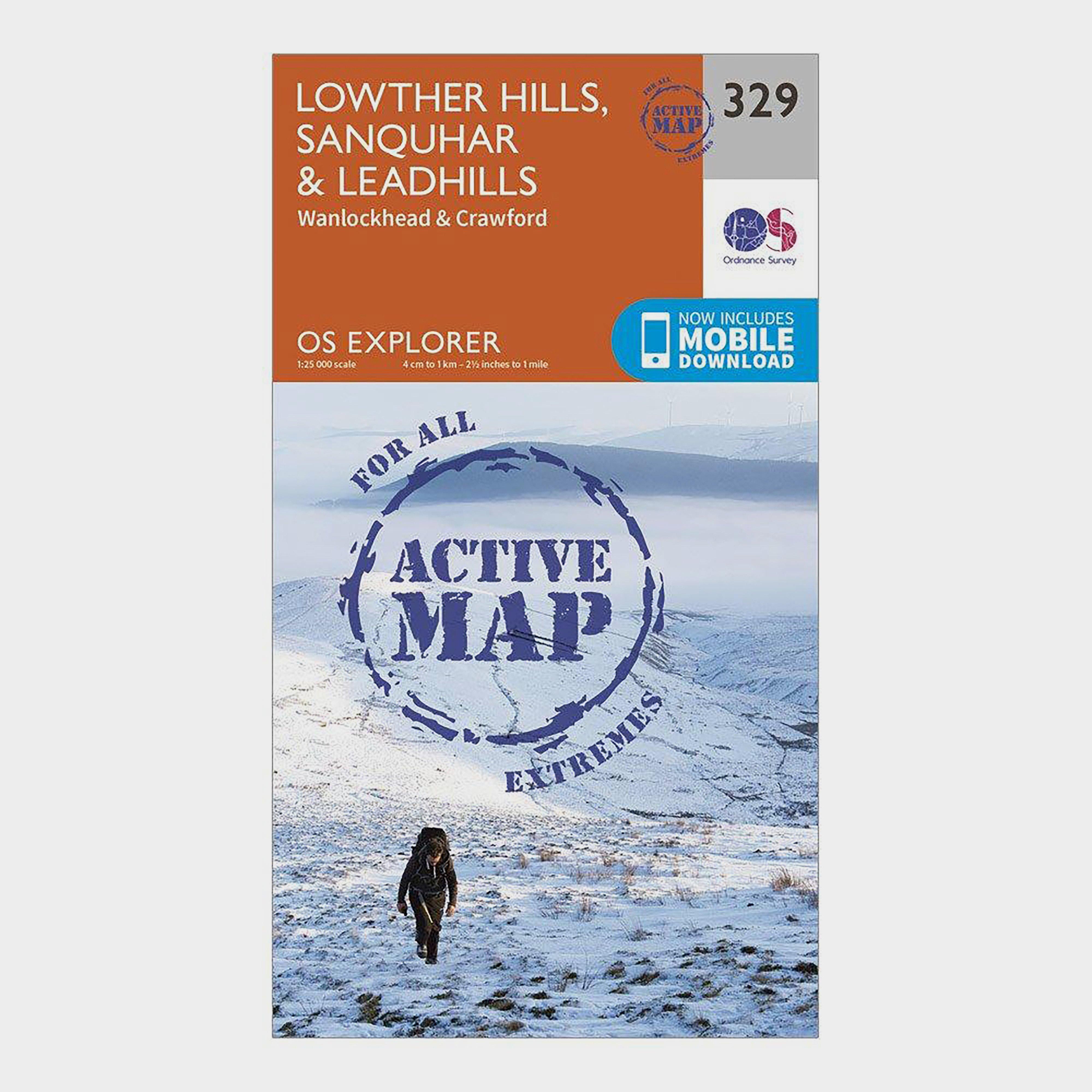Ordnance Survey Explorer Active 329 Lowther Hills  SanquharandLeadhills Map With Digital Version  Orange