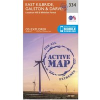 Ordnance Survey Explorer Active 334 East Kilbride  GalstonandDarvel Map With Digital Version  Orange