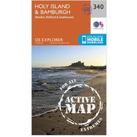 Ordnance Survey Explorer Active 340 Holy IslandandBamburgh Map With Digital Version
