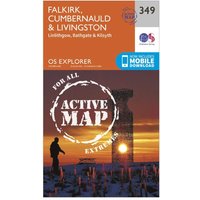 Ordnance Survey Explorer Active 349 Falkirk  CumbernauldandLivingston Map With Digital Version  Orange