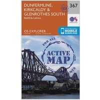Ordnance Survey Explorer Active 367 Dunfermline  KirkcaldyandGlenrothes South Map With Digital Version  Orange