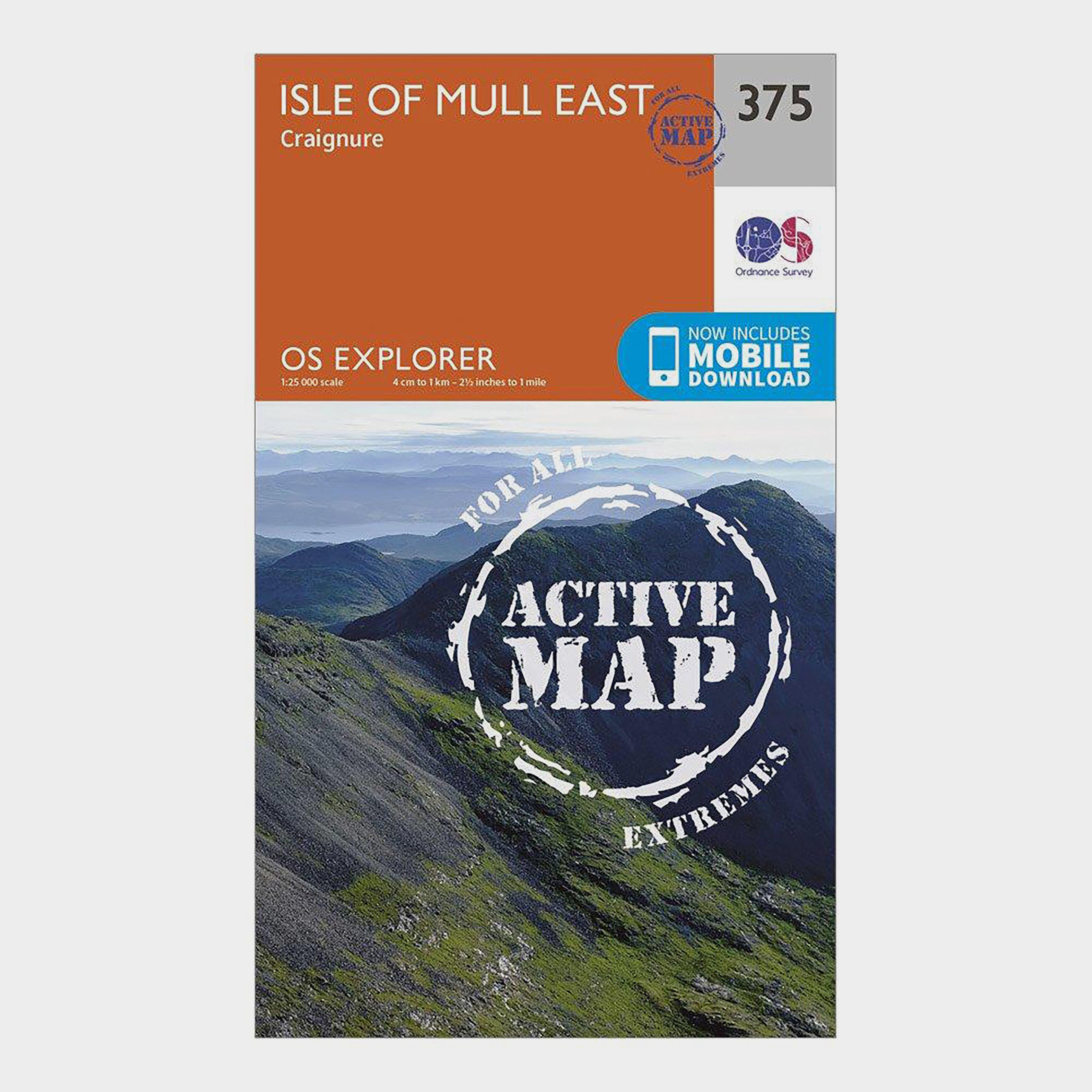 Ordnance Survey Explorer Active 375 Isle Of Mull East Map With Digital Version  Orange