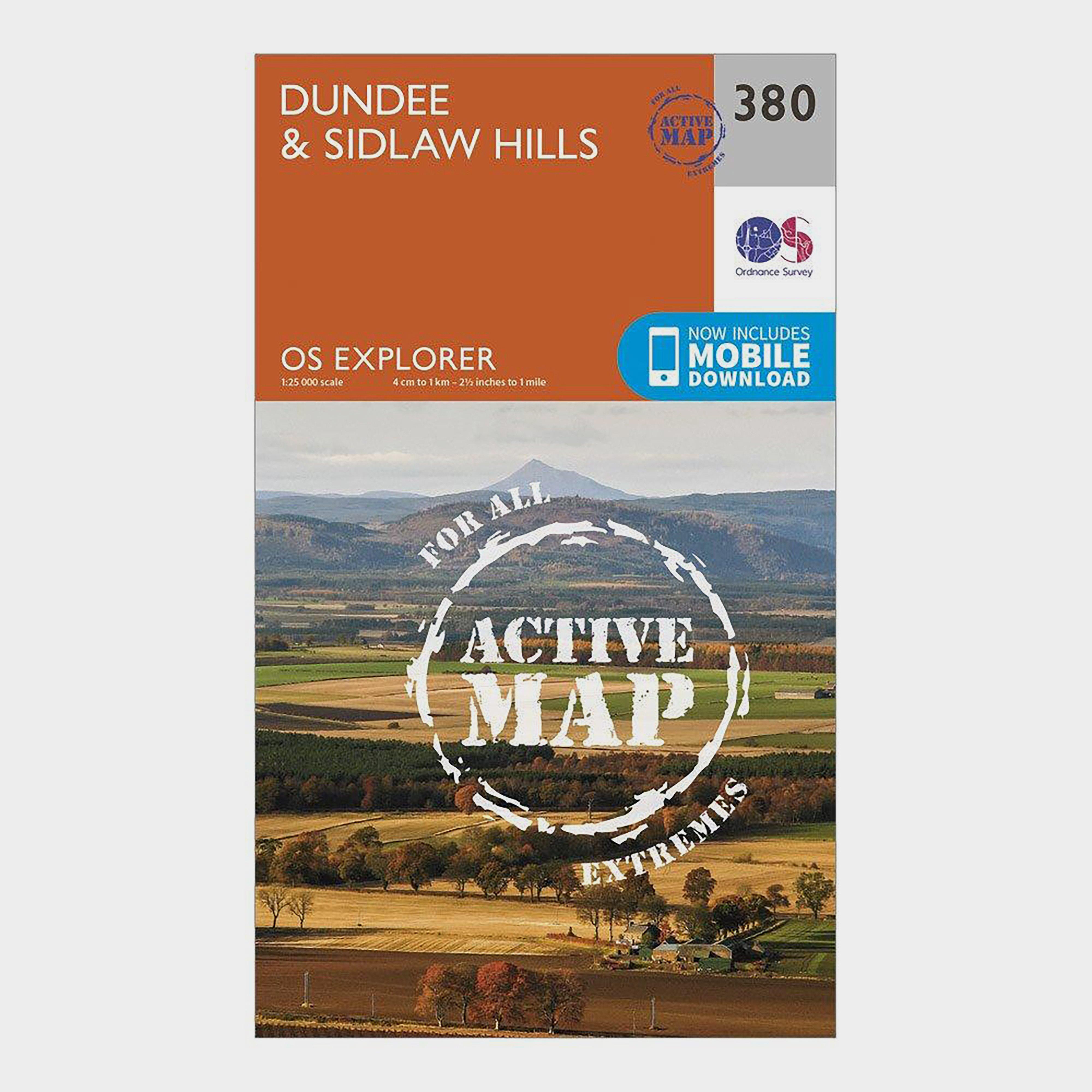 Ordnance Survey Explorer Active 380 DundeeandSidlaw Hills Map With Digital Version  Orange