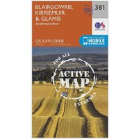 Ordnance Survey Explorer Active 381 Blairgowrie  KirriemuirandGlamis Map With Digital Version  Orange