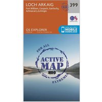 Ordnance Survey Explorer Active 399 Loch Arkaig Map With Digital Version  Orange