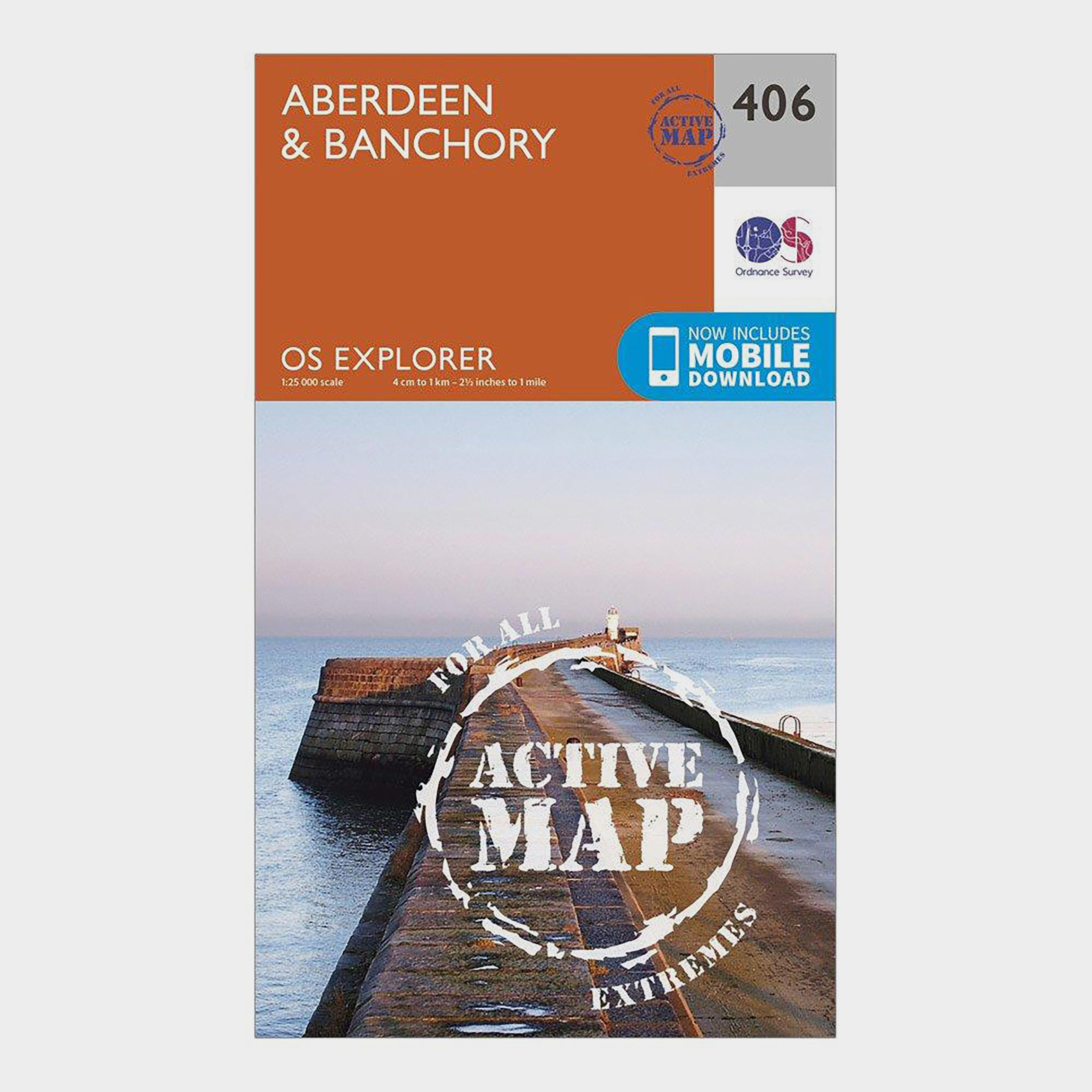 Ordnance Survey Explorer Active 406 AberdeenandBanchory Map With Digital Version  Orange