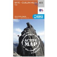 Ordnance Survey Explorer Active 411 Skye - Cuillin Hills Map With Digital Version  Orange