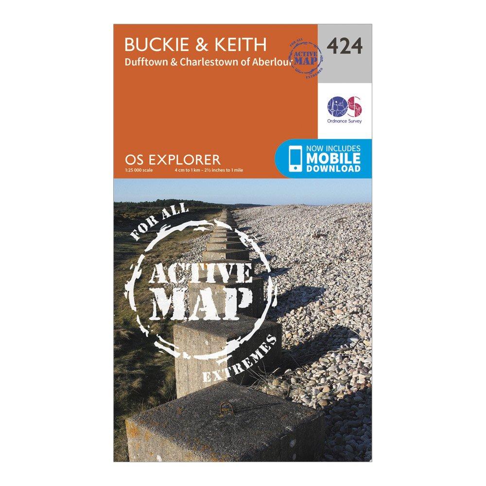 Ordnance Survey Explorer Active 424 BuckieandKeith Map With Digital Version  Orange
