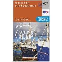 Ordnance Survey Explorer Active 427 PeterheadandFraserburgh Map With Digital Version  Orange