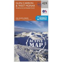 Ordnance Survey Explorer Active 429 Glen CarronandWest Monar Map With Digital Version  Orange