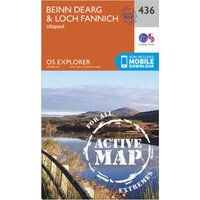 Ordnance Survey Explorer Active 436 Beinn DeargandLoch Fannich Map With Digital Version  Orange