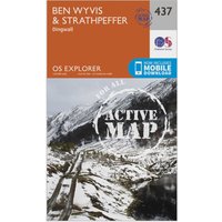 Ordnance Survey Explorer Active 437 Ben WyvisandStrathpeffer Map With Digital Version  Orange