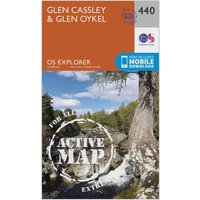 Ordnance Survey Explorer Active 440 Glen CassleyandGlen Oykel Map With Digital Version  Orange