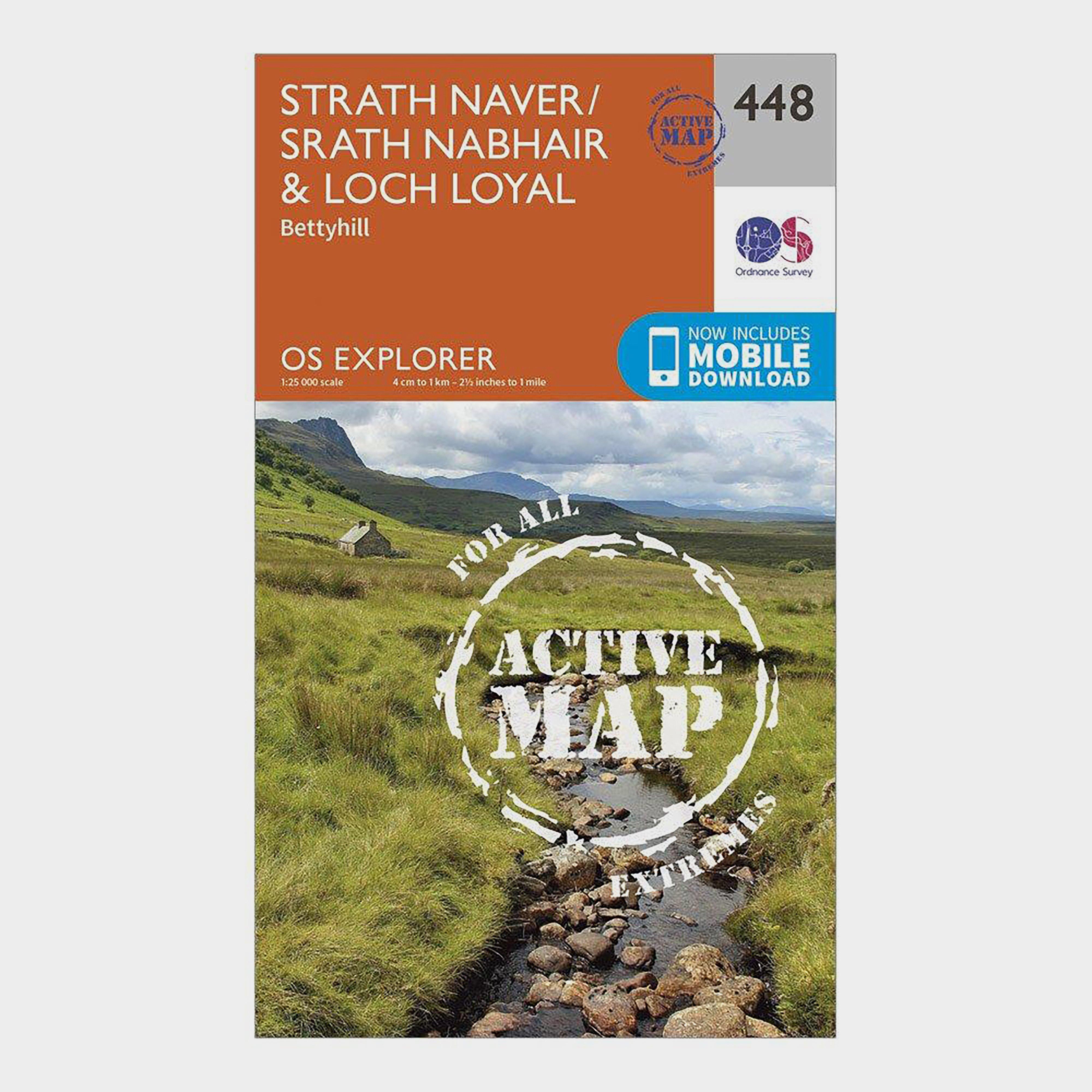 Ordnance Survey Explorer Active 448 Strath NaverandLoch Loyal Map With Digital Version  Orange