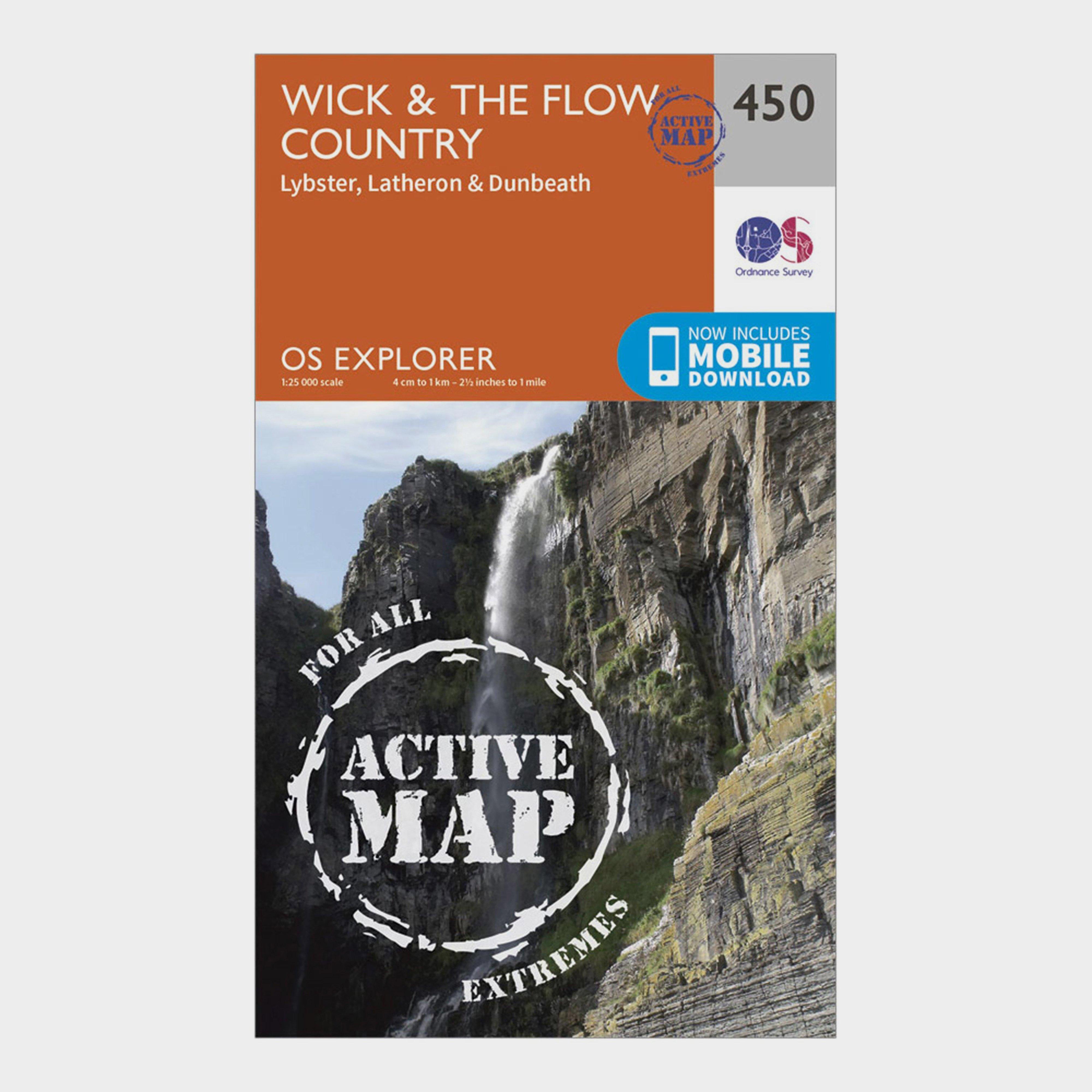 Ordnance Survey Explorer Active 450 WickandThe Flow Country Map With Digital Version  Orange