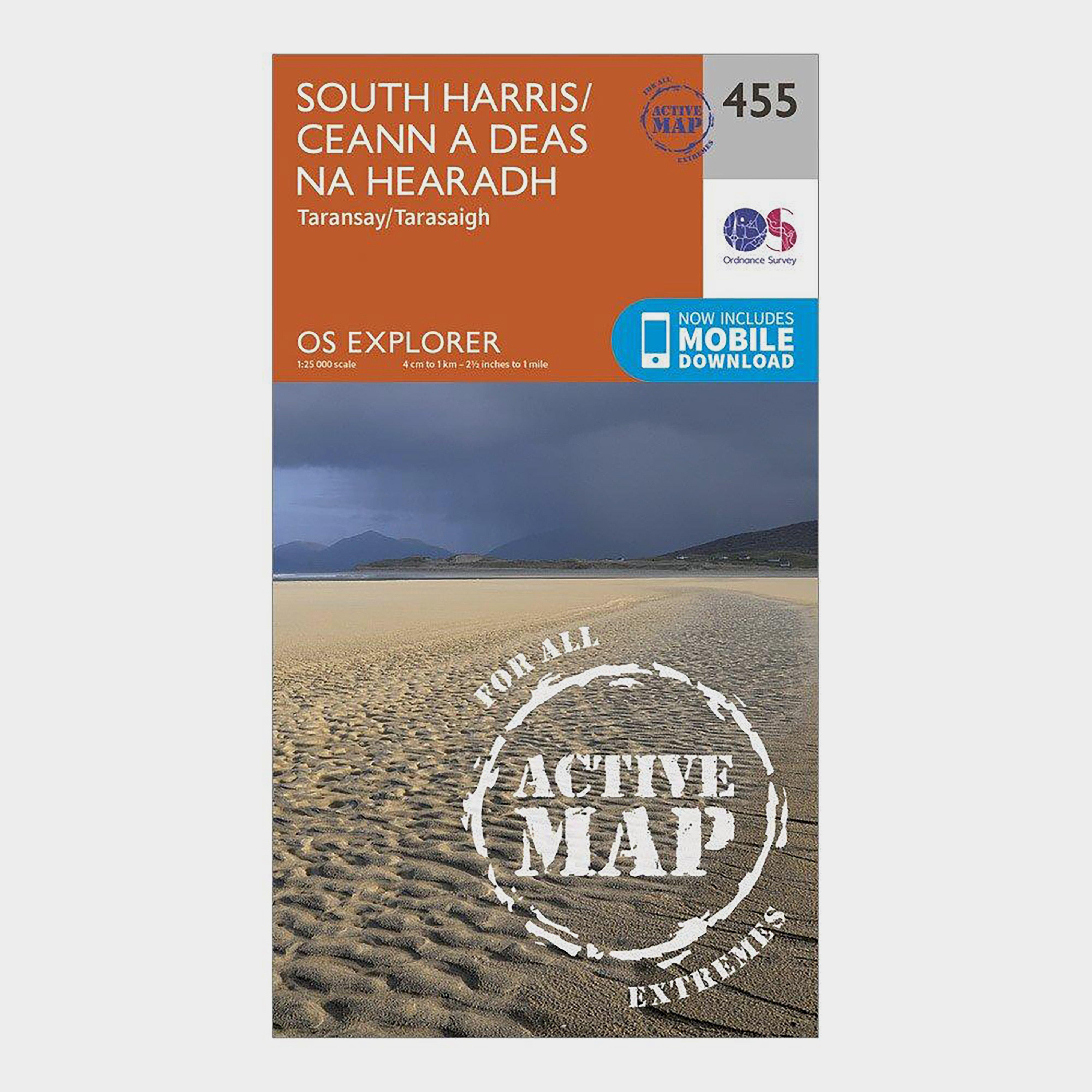 Ordnance Survey Explorer Active 455 South Harris Map With Digital Version  Orange