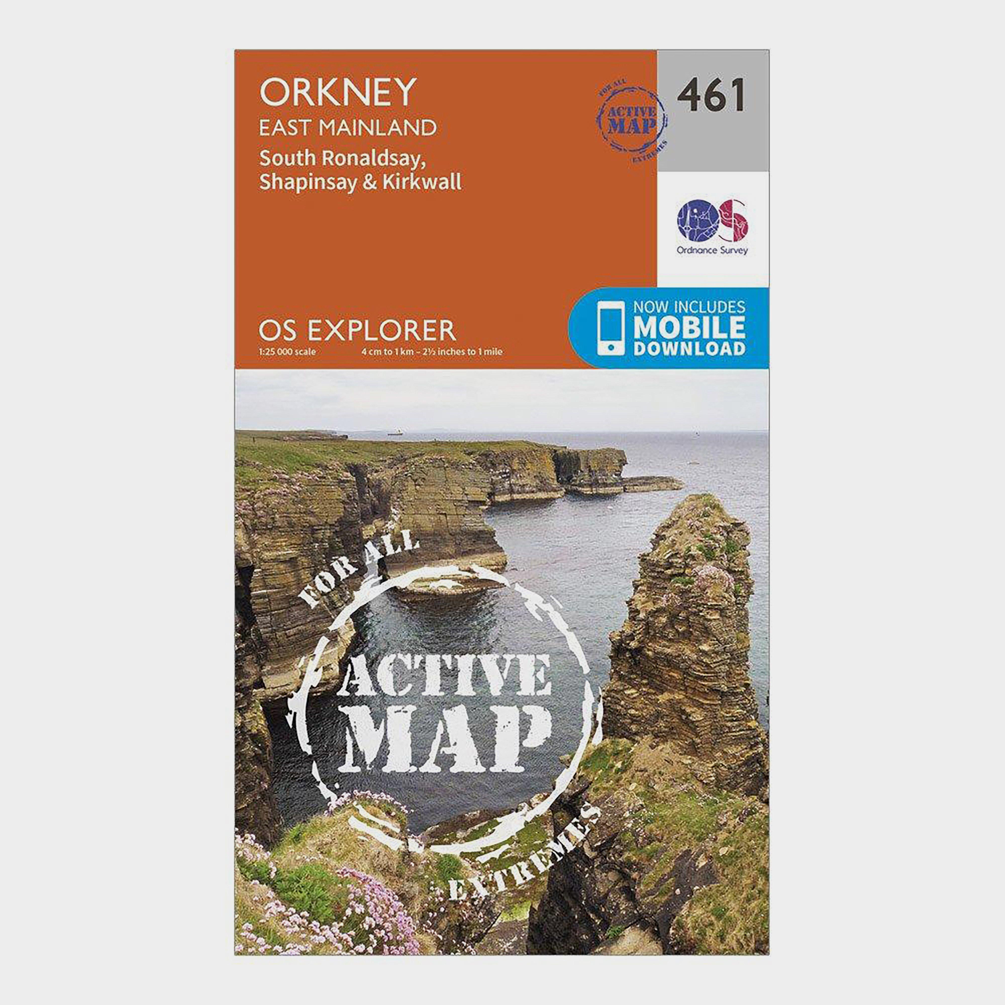 Ordnance Survey Explorer Active 461 Orkney - East Mainland Map With Digital Version  Orange