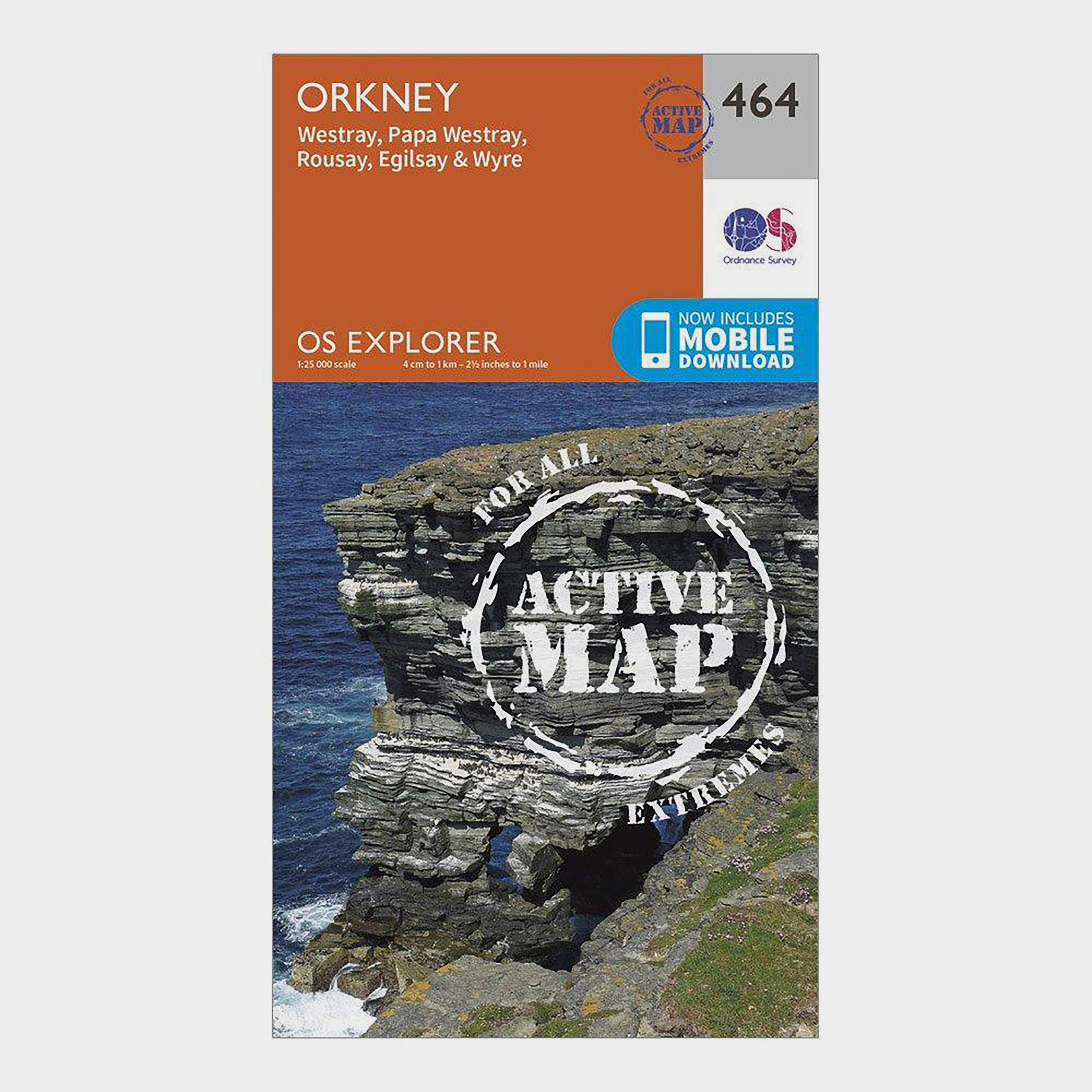 Ordnance Survey Explorer Active 464 Orkney - Westray  Papa Westray  Rousay  EgilsayandWyre Map With Digital Version  Orange