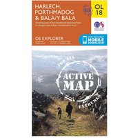 Ordnance Survey Explorer Active Ol18 Harlech  PorthmadogandBala Map With Digital Version  Orange