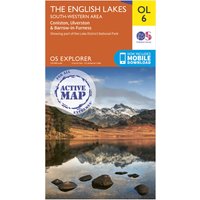 Ordnance Survey Explorer Active Ol6 The English Lakes - South Western Area Map With Digital Version  Orange