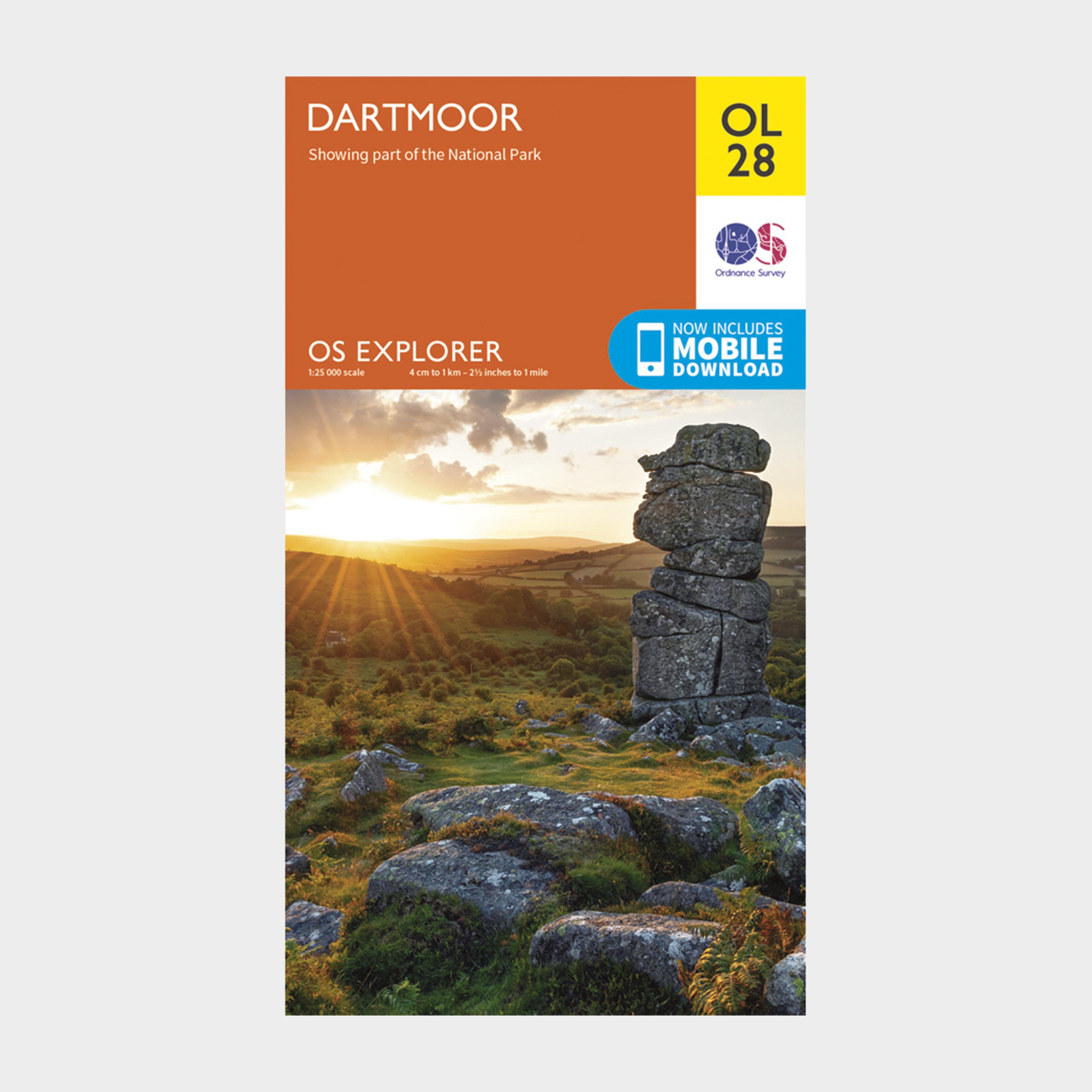 Ordnance Survey Explorer Ol 28 Dartmoor Map  Orange