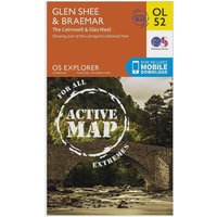Ordnance Survey Explorer Ol 52 Active D Glen SheeandBraemar Map  Orange