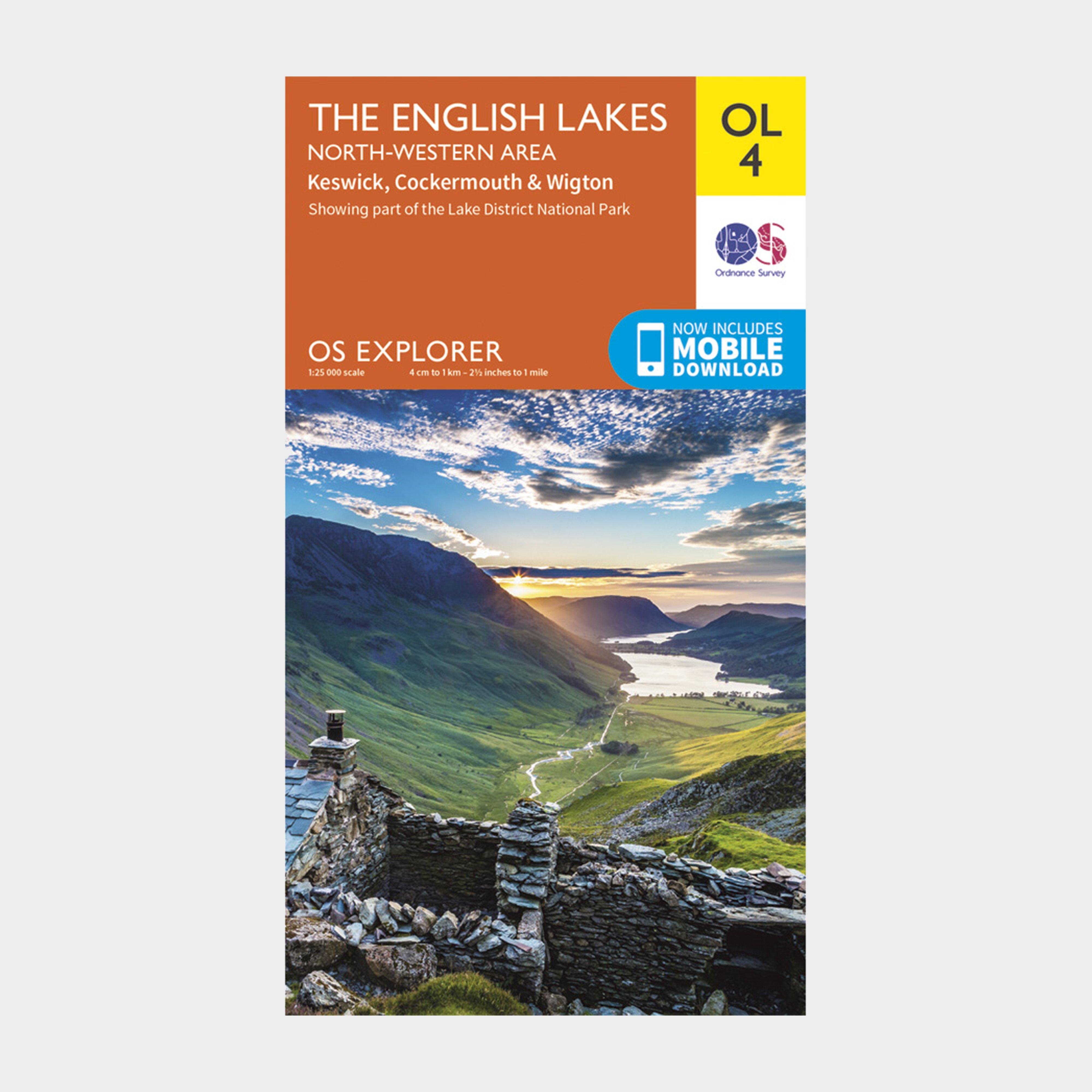 Ordnance Survey Explorer Ol4 The English Lakes - North Western Area With Digital Version