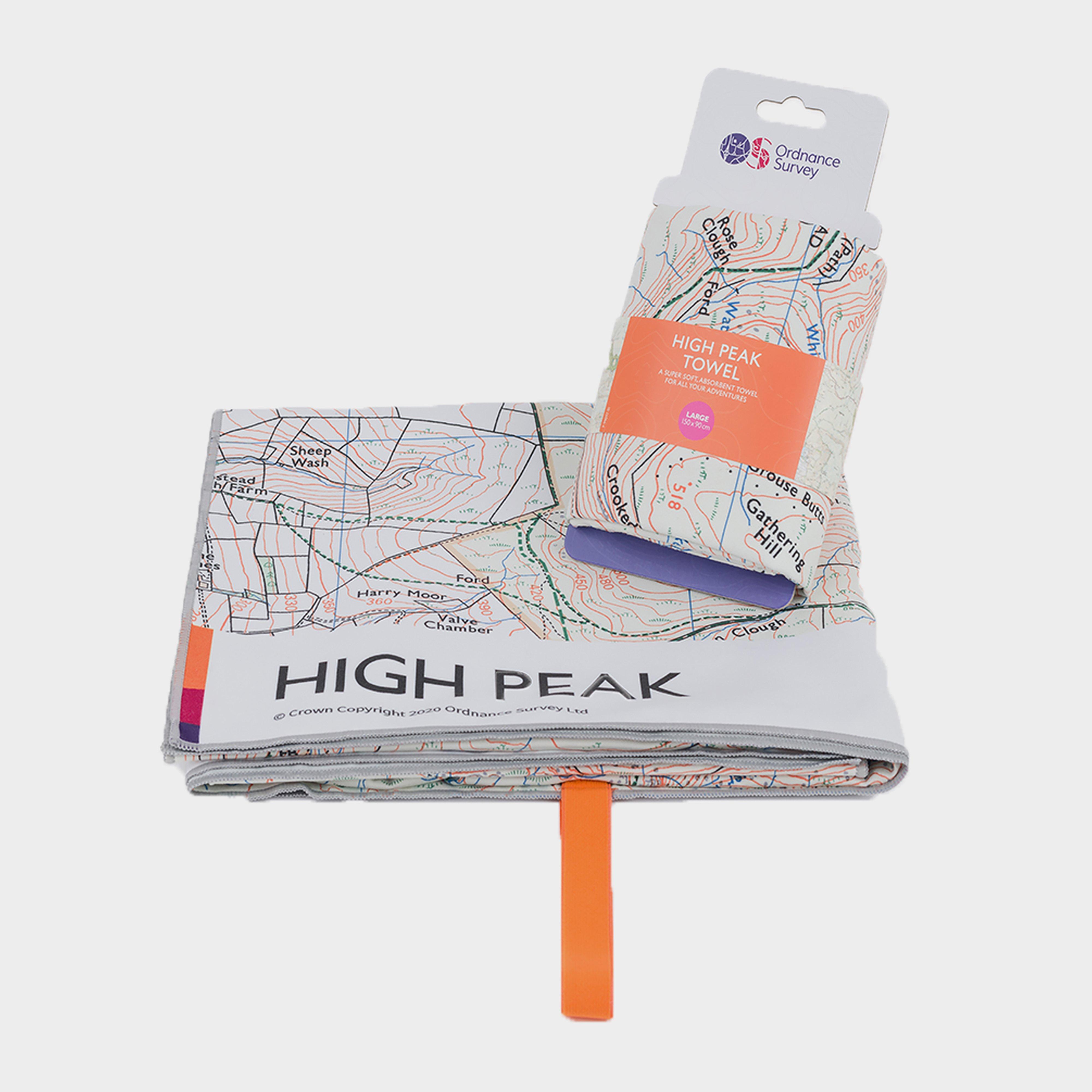 Ordnance Survey High Peak Large Travel Towel  White