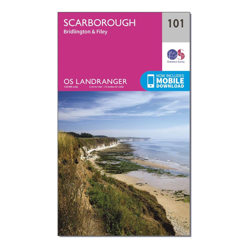 Ordnance Survey Landranger 101 Scarborough  BridlingtonandFiley Map With Digital Version  Pink