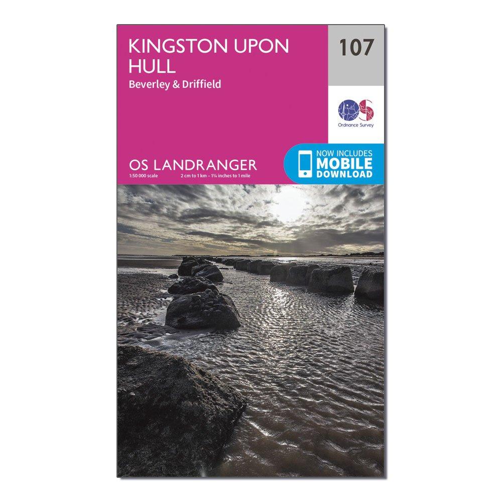 Ordnance Survey Landranger 107 Kingston Upon Hull Map  Pink