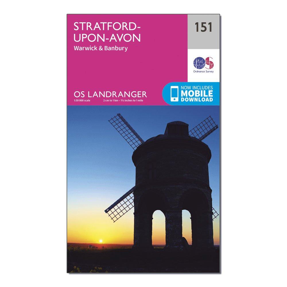 Ordnance Survey Landranger 151 Stratford-upon-avon  WarwickandBanbury Map With Digital Version  Pink