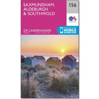Ordnance Survey Landranger 156 Saxmundham  AldeburghandSouthwold Map With Digital Version  Pink