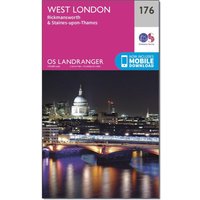 Ordnance Survey Landranger 166 West London Map  Pink