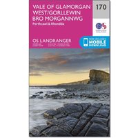 Ordnance Survey Landranger 170 Vale Of Glamorgan  RhonddaandPorthcawl Map With Digital Version  Pink