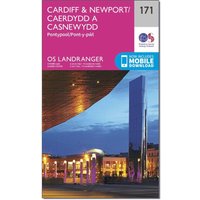 Ordnance Survey Landranger 171 CardiffandNewport  Pontypool Map With Digital Version  Pink