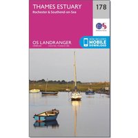 Ordnance Survey Landranger 178 Thames Estuary Map  Pink