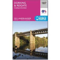 Ordnance Survey Landranger 187 Dorking  ReigateandCrawley Map With Digital Version  Pink