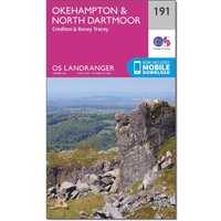 Ordnance Survey Landranger 191 OkehamptonandNorth Dartmoor Map  Pink