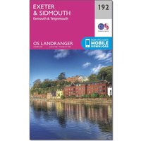 Ordnance Survey Landranger 192 ExeterandSidmouth  ExmouthandTeignmouth Map With Digital Version  Pink