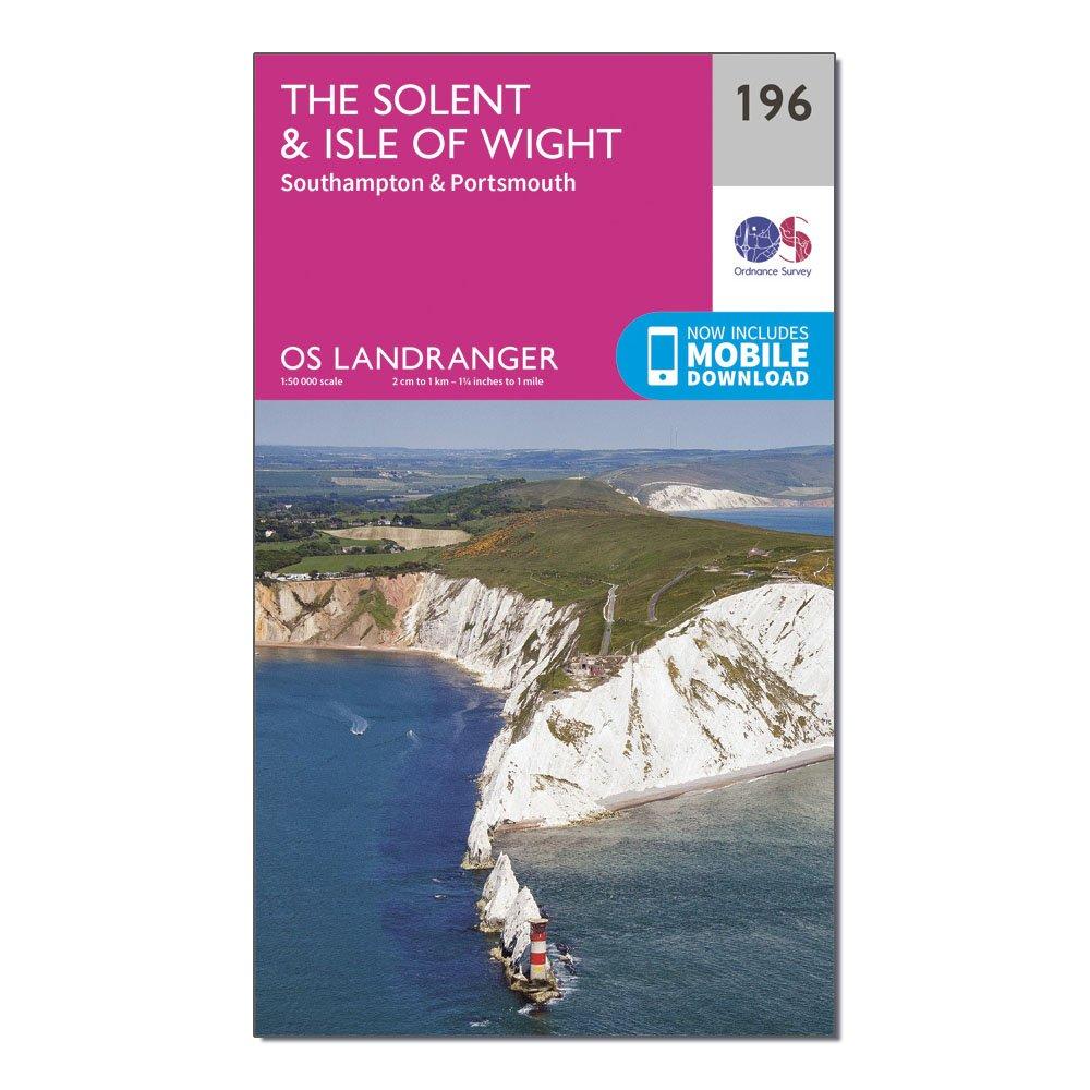 Ordnance Survey Landranger 196 The SolentandThe Isle Of Wight  SouthamptonandPortsmouth Map With Digital Version  Pink