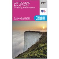 Ordnance Survey Landranger 199 EastbourneandHastings  BattleandHeathfield Map With Digital Version  Pink