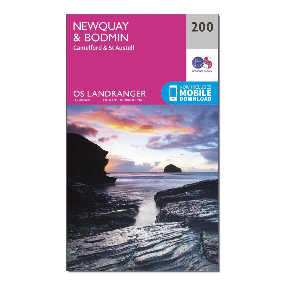 Ordnance Survey Landranger 200 NewquayandBodmin  CamelfordandSt Austell Map With Digital Version  Pink